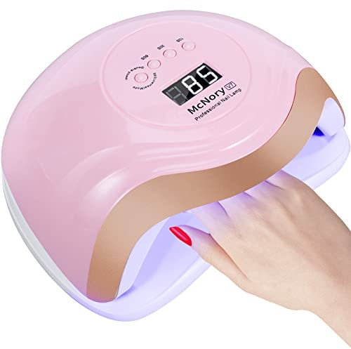 McNory 168W Nageltrockner, UV LED Nagellampe für Alle Gelnägel, 10/30/60/99s Timer, Professionelle Nageltrockner Lampe mit Sensor LCD Display,Abnehmbarer Bodenplatte, Schnell Trocknender Nagellampe