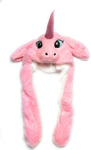 Coole Jungen Mädchen Kinder bewegliche Pop-Up-Ohr-Tiermütze – Festival-Geschenke Weihnachten (Einhorn-Rosa)