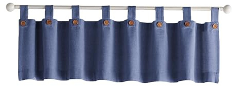 Elrene Home Fashions - Mantovana per finestra con bottoni, colore: Blu