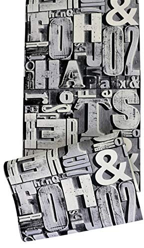 JLCP Papel Tapiz De Cocina, Papel Pintado De Letras Retro 3D para Telón De Fondo De TV/Dormitorio/Restaurante/Bar/Gimnasio/Navidad Pegatinas para Muebles, 21X 394,2