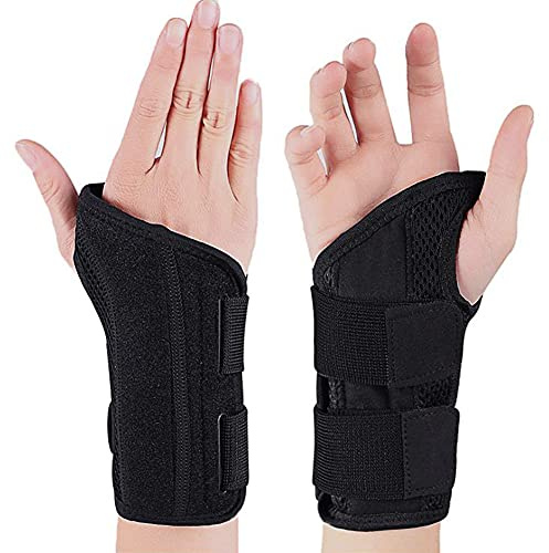 NuCamper Wrist Brace Carpal Tunnel Right Left Hand for Men Women, Night Wrist Sleep Supports Splints Arm Stabilizer with Compression Sleeve Adjustable Straps,for Tendonitis Arthritis Pain Relief