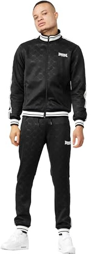 Lonsdale Herren ASHWELL Trainingsanzug, Black/White, XL