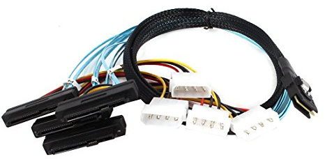 Ruilogod 1M Mini SAS 36Pin Male to Female SAS 29pin + IDE 4pin M/F Adapter Cord