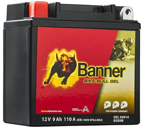 Banner Bike Bull GEL Motorradbatterie 50914 9Ah 12V BGB9B YB9-B wartungsfrei