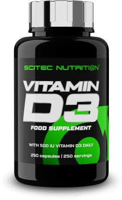 Scitec Nutrition Vitamina D3 - Supporto immunitario e osseo - Supporta la funzione immunitaria, la salute delle ossa e altro ancora, 250 Capsule
