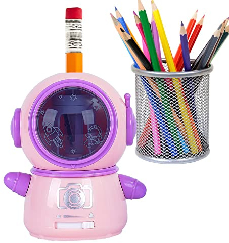 Kasmole Sacapuntas eléctricos para el hogar | Sacapuntas Spaceman con Pilas | Parada automática, sacapuntas automático rápido para el hogar, la Escuela, los Estudiantes