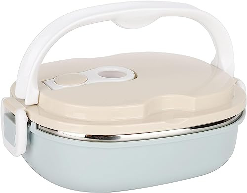 Porilkta 900ml Lunch Box, 304 Stainless Steel Adult Lunch Containers Portable Leakproof Eco-Friendly Hot and Cold Food Stackable Bento Box Food Storage for Office Outdoor Travel（1 Layer）