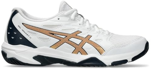 Asics 1072A093-104 Gel-Rocket 11 Donna, White/Pure Gold EU 44