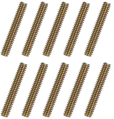 QUARKZMAN 10pz Viti Filettate Intere 1/4x1-1/2 Tutti Perni Filettati Vite Filettata Lunga Acciaio Carbonio per Mobili Ringhiera Montaggio Fissaggio Collegamento Telaio Zinco Colorato