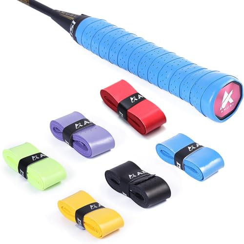 JOOTUEPO Griffband Tennisschläger, 6 Stück Tennis Griffband, Selbstklebend Griffband, Rutschfestes Griffband Badmintonschläger, Griffband für Federballschläger, Badminton, Squash Schläger