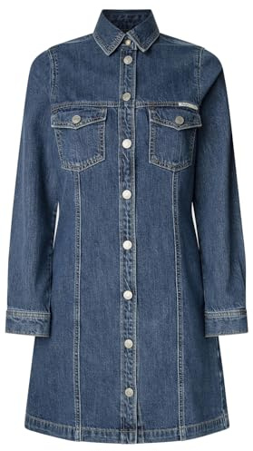 Pepe Jeans Vestido de Mezclilla auténtica para Mujer, Azul (Denim-4C1), XXS, Azul (Denim-4c1), XXS