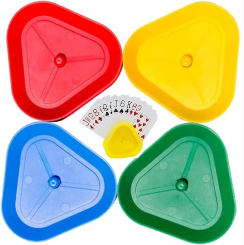 Wxinsheng Juego de Cartas Titular,4 PCS Soporte Juego Cartas Póquer Mano pequeña Soporte póquer de Juego Triángulo de Cartas Puesto Póquer Estante Soporte para Tarjetas Juego de Mesa