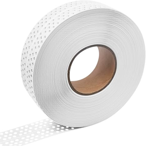 BSTDAYEVER Seam Masking Tape, Drywall, Joint Tape, Self-Adhesive, Corner Rail, Drywall, PVC Edge Protection, Plasterboard, Joint Tape, Sealing Tape for Connecting GK Panels (5 x 30 m)