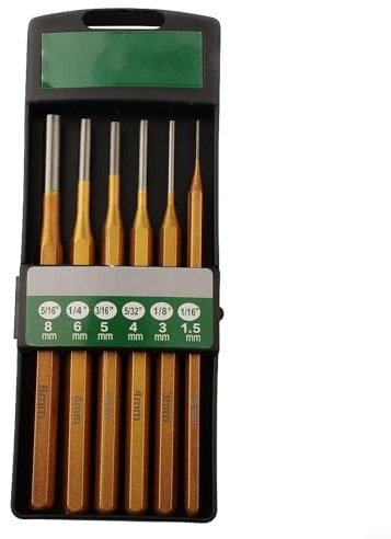 Set di 6 punzoni cilindrici in acciaio legato per lavorazione del legno, intaglio e lavori in calcestruzzo