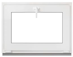 Framex Finestra per cantina, bianca, 85 x 70 cm, 2 scomparti, 32 mm (4/24/4), finestra in plastica, larghezza x altezza (850 x 700 mm), funzione finestra inclinata