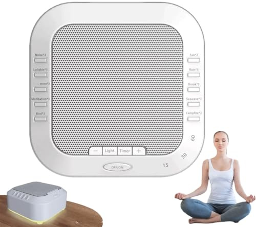 Sound Machine Solfeggio Frequencies,28 Soothing Sounds,Three Timing Modes,2025 New White Noise Sound Machine,3 Color Soft Night Light for Meditation,Sleeping,Yoga,Relaxation