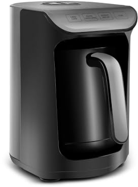 KARACA Hatır Köz Milky Türkische Kaffeemaschine, Traditionelle Türkische Kaffeemaschine, 5 Tassen, Ember-Style Brew, Milch & Hot Chocolate Modi, Anti-Überlauf, Automatische Abschaltung, Galaxy Grey