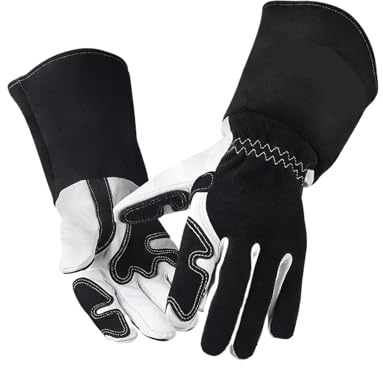 AYWTIUN Guantes de soldadura Guante de soldadura 14 pulgadas multifuncional resistente al calor/palo/soldador Tig/parrilla/estufa/barbacoa guantes protectores