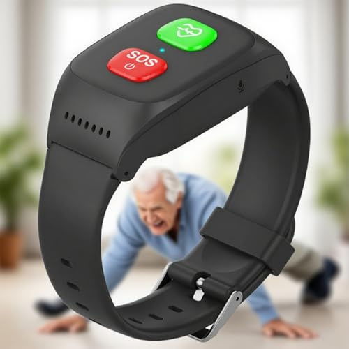 Pulsera de llamada de emergencia, reloj de posicionamiento GPS con botón SOS, detección de caídas, impermeable, llamada de voz 4G para ancianos y pacientes