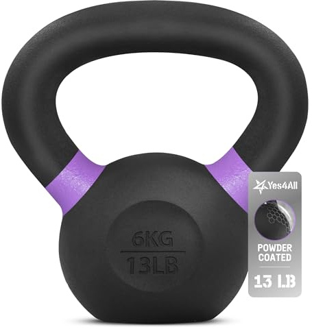 Yes4All EVZU Pulverbeschichtetes Kettlebell aus Gusseisen, 6 kg, violett