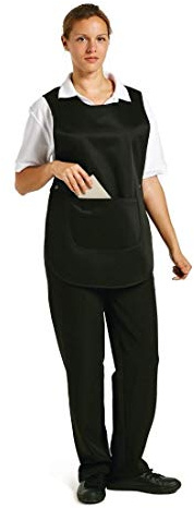 Whites Chefs Clothing B046 Tabard with Pocket, Black