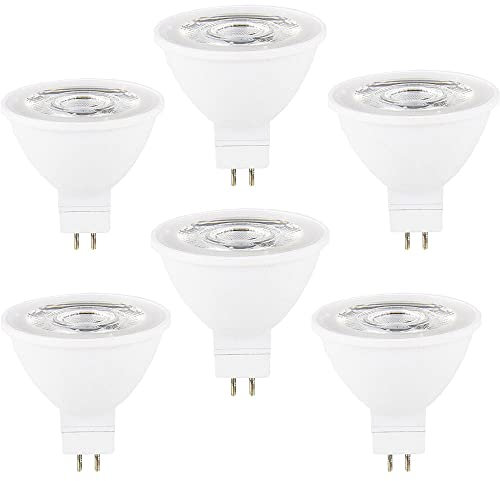 Lot de 6 MR16 GU5.3/GX5.3 6w 230V 600LM No Dimmable 120° LED Ampoule Projecteur Spotlight de Plafond Remplacement d'ampoule Halogène 60W Éclairage de Rail Encastré Blanc Froid 6000K