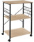 tectake® Servierwagen mit 3 Ablagen aus Holz, Küchenregal mit Rollen, 65,5 x 45,5 x 88,5 cm, Küchenwagen mit 6 Haken im Industrie-Design, schwarzes Metallgestell (Industrial Holz hell, Eiche Sonoma)