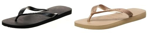 Havaianas, Women's, Top Tiras, Flip Flop, Rose Gold, 3/4 UK Unisex Adult's Flip Flops, Black (35/36 BR 37/38 EU)