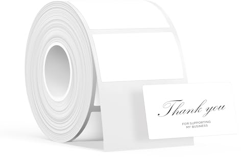 SUPVAN T50M Etiketter, 50mm x 30mm, 250 St/Rull, Svart På Vit | Termisk, Vattentät, Oljeresistent, Slitstark, Stark Vidhäftning, Automatisk Identifiering, för Skola, Kontor och Hem