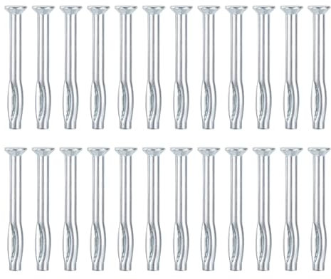DTGN 1/4 x 2-1/2(D x L) Split Drive Concrete Anchors - 25Pack - Good for Concrete Drywall - Carbon Steel Hammer Drive Nail - Silver