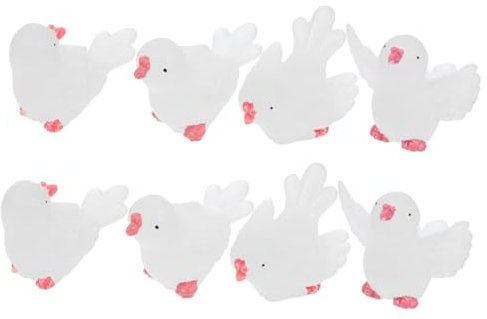 ORFOFE Ornamenti Artificiali Di Piccione 8 Pezzi Figure in Miniatura Scultura Di Piccione Realistica Per Simulazione Di Acquario Decorazione Da Tavolo