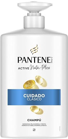 Pantene Pro-V Classic Clean Champú 1000ml con Dispensador para Pelo Normal y Mixto. Protege Enlaces Capilares. Sin Aceites Minerales ni Colorantes