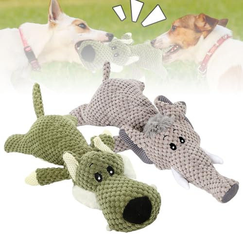 Topbashgo Hundespielzeug Unzerstörbar, 2025 New Unzerstörbares hundespielzeug, Kauspielzeug Hund, Hundespielzeug, Dog Toys for Aggressive Chewers (Wölfe+Elefant)