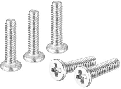 sourcing map M1.2-0.25 x 5 mm 20 viti a testa rotonda piatta in acciaio inossidabile 304 Phillips Drive Viti di fissaggio hardware per il collegamento di mobili