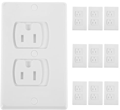 ibasenice 10 Pack Self-Closing Outlet Plug Covers Baby Safety Plug Covers with Screws Insulated Electrical Outlet Covers for Wall Socket Protection in Nurseries Bedrooms and Living Rooms