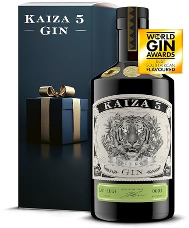 KAIZA 5 GIN – 0,7 l - 43% | La ginebra galardonada de Sudáfrica/Ciudad del Cabo | Fresca, suave, exótica con grosella negra y pomelo | PRESENT