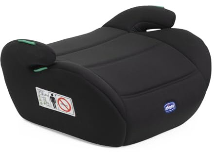 Chicco Quasar i-Size, Kinderautositz 7-12 Jahre (126-150 cm), Gewicht 23-36 kg, Gruppe 3, einfache Montage mit 3-Punkt-Gurt, gepolsterte Armlehnen und bequemer Sitz, Schwarz