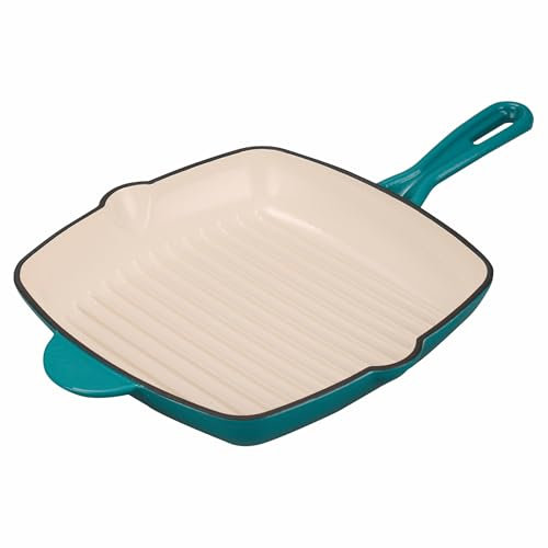 Galileo Bistecchiera 27x27 cm in ghisa smaltata, induzione, ottanio, Les Cocottes SìChef