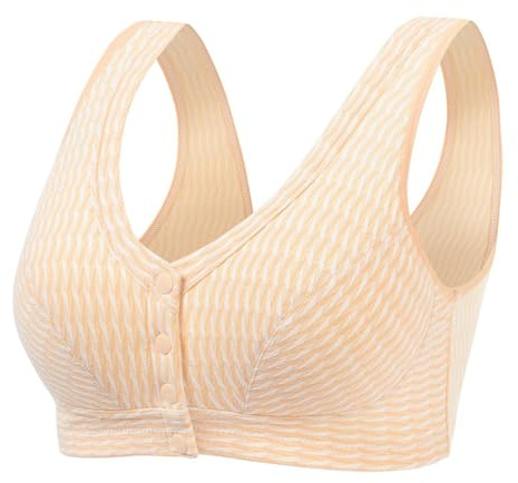Sujetadores 2026 para mujer, sostén de color sólido para primavera y verano, pecho abierto, chaleco estilo chaleco de talla grande, para adultos mayores medios, naranja, 105B