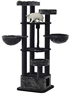 Nobby Kratzbaum MUSAN, schwarz/grau, 70 x 70 x 203 cm, 1 Stück