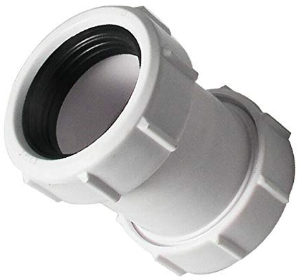 SUPERTOOL Connecteur de compression 1/2 40 mm Connecteur de tuyau d'évacuation droit en PVC pour baignoire, évier de cuisine, bac de douche, pièce humide (1 pièce)