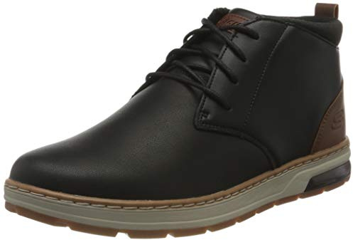 Skechers Men's Evenston Renli Sneaker,Black Leather,8 UK