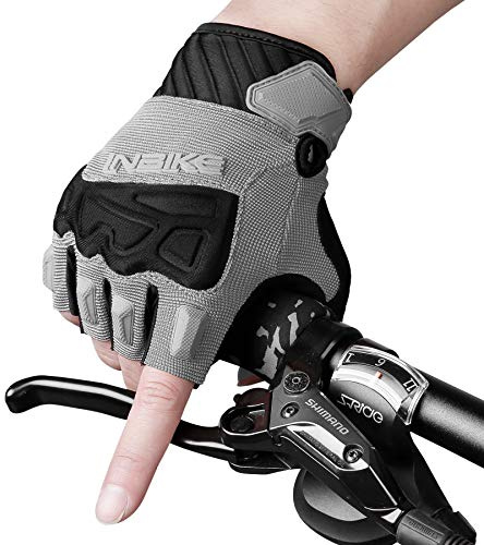 INBIKE Cycling Bike Gloves - Padded Half Finger Bicycle Gloves with Shock-Absorbing, Anti-Slip, Breathable MTB & Road Biking Features for Men & Women