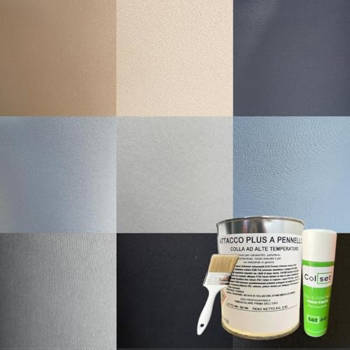 TENDEEVOLUTION Kit för Bilhimmel med Spraylim eller Pensel, Biltaktyg med Matchande Skum (Mellangrå Honungskaka, 1,50 X 2 MT + 1 Spraylim)