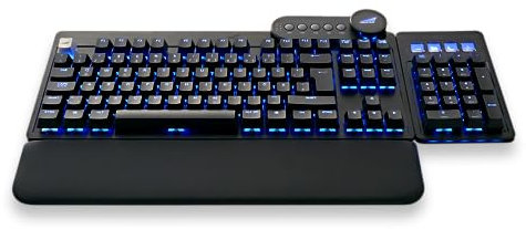 Mountain Everest Max (ISO-Layout) - anpassbare High-End mechanische Gaming-Tastatur mit Media-Dock, Display Keys, RGB-Beleuchtung hot-swapable Cherry MX Switches und modularem Numpad.