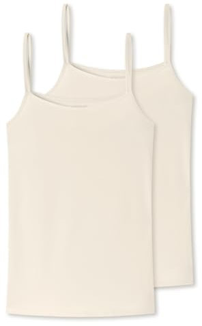 Uncover by Schiesser - Bamboo Cotton - Spaghetti Top - 2er Pack (M Off-White)