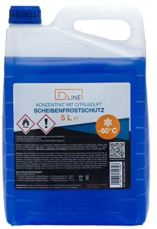 D.LINE Premium Scheibenfrostschutz Konzentrat mit Citrusduft -60°C, 5 Liter Kanister (1)