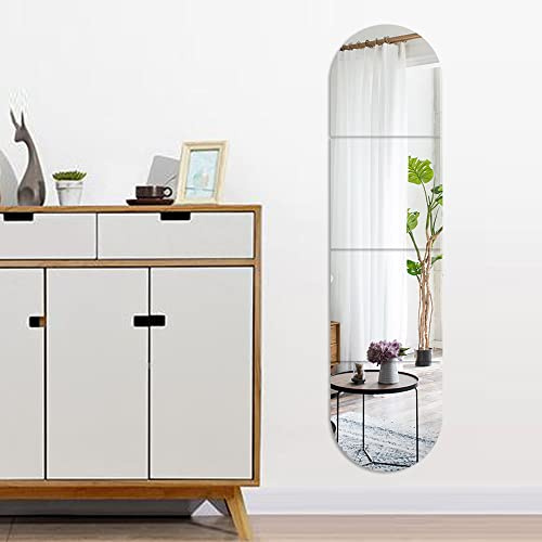 Specchietti da parete a tutta lunghezza, 30 cm x 30 cm x 4 pezzi in plexiglass acrilico senza cornice per pareti camera da letto, trucco rimovibile da parete grande specchio lungo per porta di casa