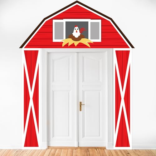 CHUNNIN 3 PCS Farm Animal Themed Door Backdrop Farm Party Decoration
