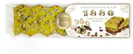 1880 - Turrón Chocolates de Autor Pistacho 200g, Textura Cremosa, Calidad Suprema, Ingredientes Nobles, Sabor Auténtico, El Turrón más Caro del Mundo